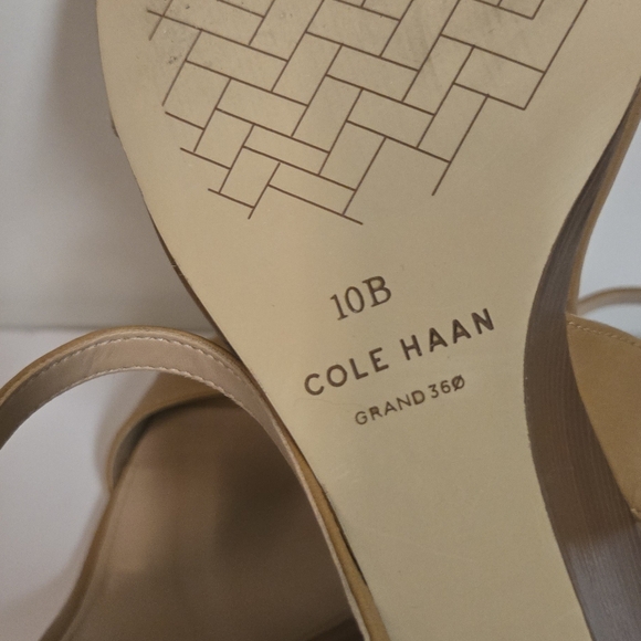 Cole Haan Pecan JOSIE Leather Wedge Sandals with Ankle Strap - Picture 8 of 8